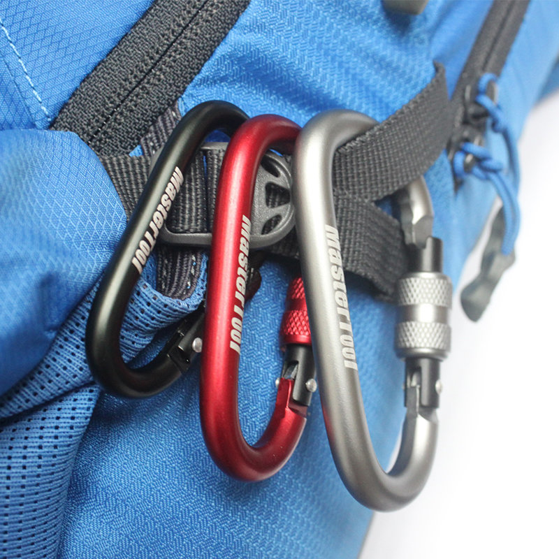 MasterTool - Carabiner with Lock，2pcs/set (red)